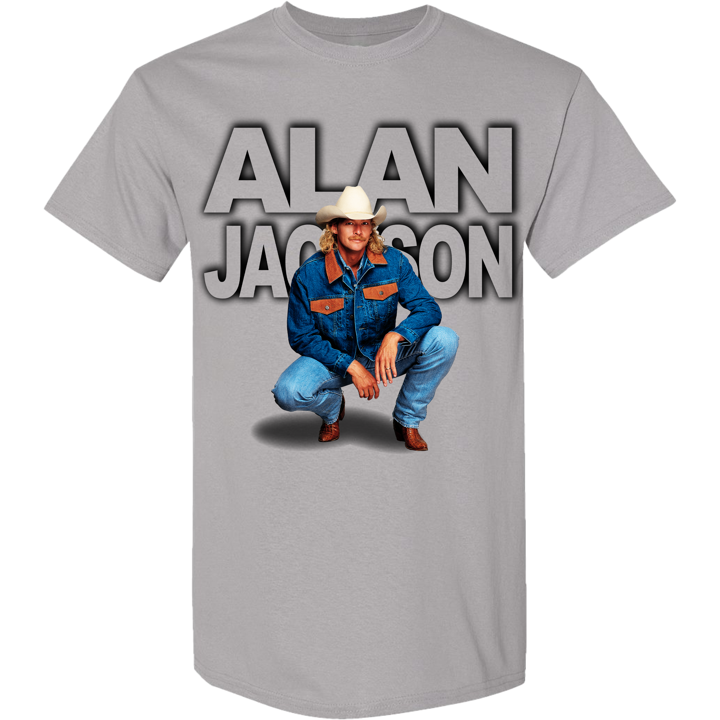 Squatting Alan Heather Grey Tee